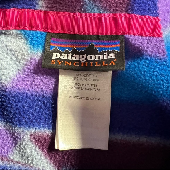 Patagonia Women's Synchilla Purple/Blue Fleece Snap T Pullover Size Medium - Picture 4 of 8